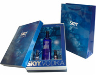 SKYY VODKA高檔禮品酒盒 雙銅紙裱瓦楞燙金工藝