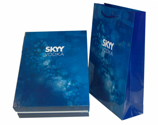 SKYY VODKA高檔禮品酒盒 雙銅紙裱瓦楞燙金工藝