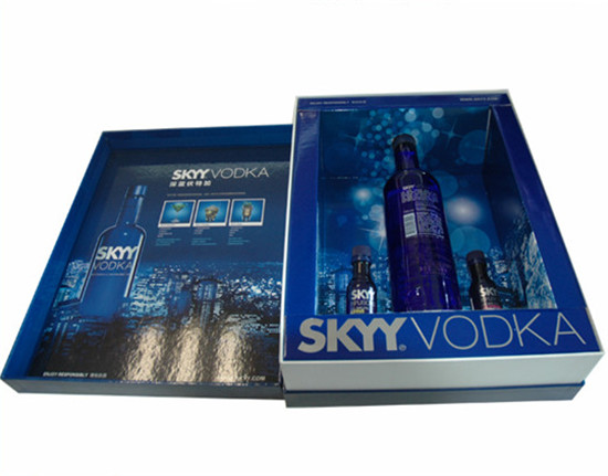 SKYY VODKA高檔禮品酒盒 雙銅紙裱瓦楞燙金工藝